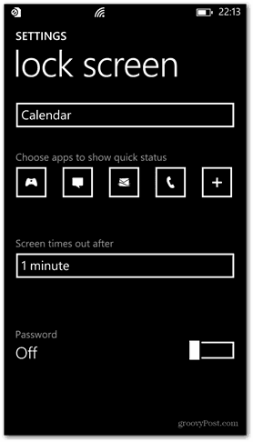 Windows Phone 8 personnalise le mot de passe de l'écran de verrouillage