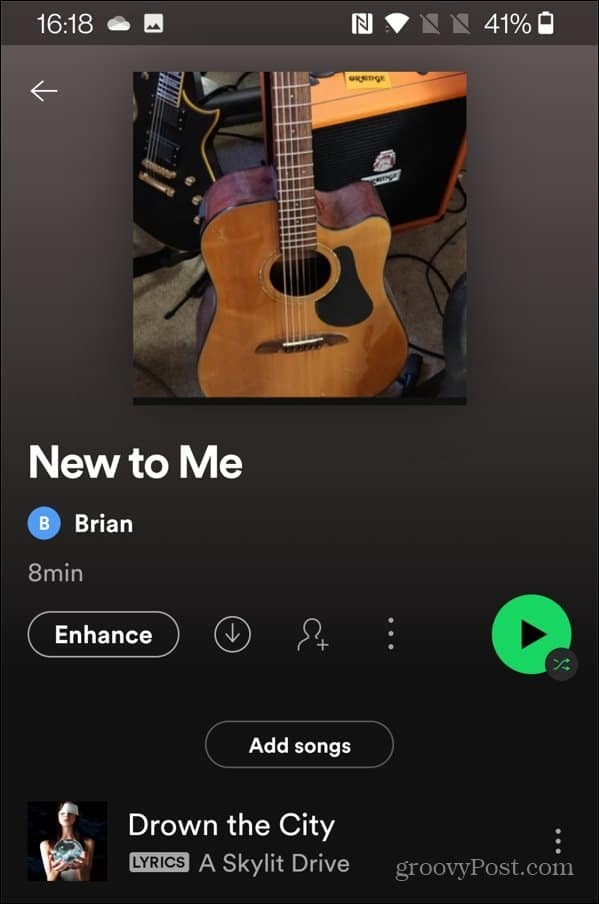 Nouvelle liste de lecture Spotify Photo