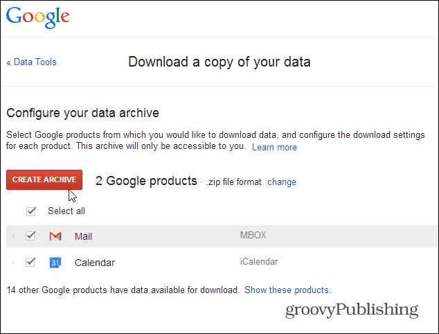 archiver les données gmail