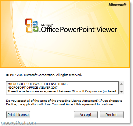 installation de Microsoft PowerPoint Viewer