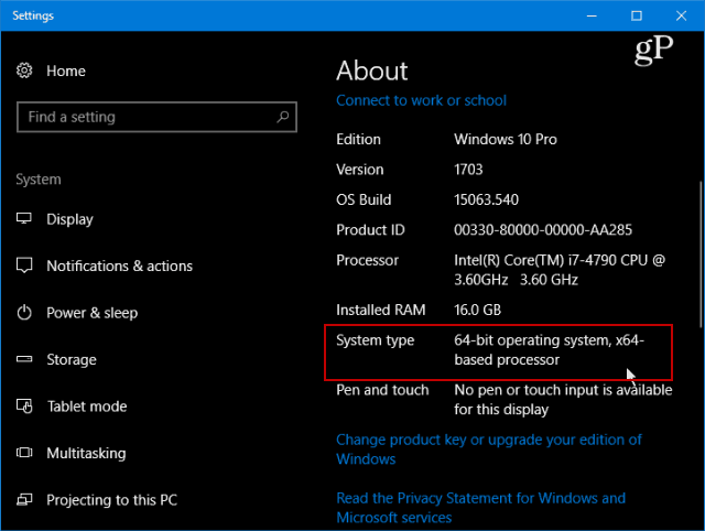 Version Windows 10