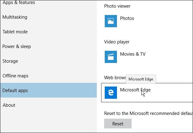 Navigateur Edge par défaut Windows 10