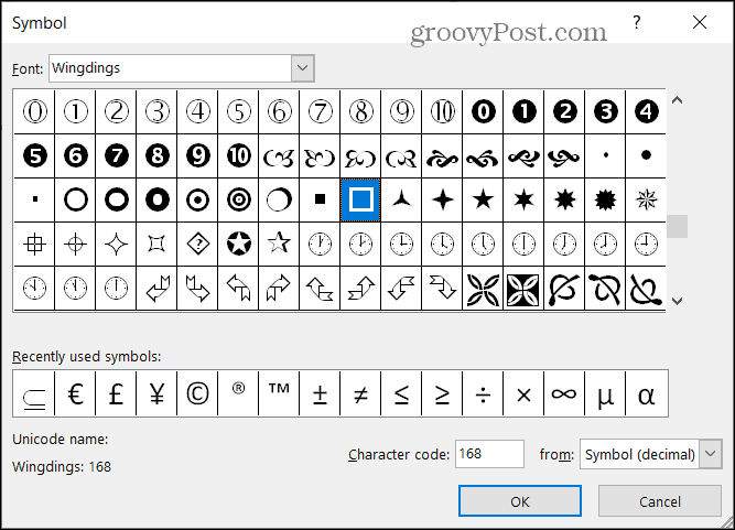 Symboles pour les puces dans Word