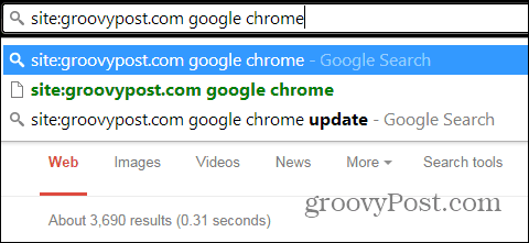 Chrome recherche un seul site