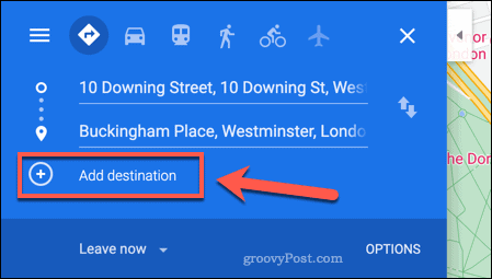 Ajouter une nouvelle destination à une carte d'itinéraire Google Maps