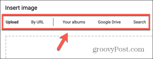 options d'image de Google Docs