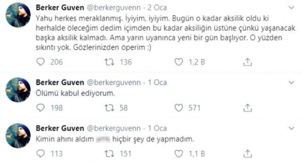 Berker Güven a eu des moments effrayants avec la note "J'accepte la mort"