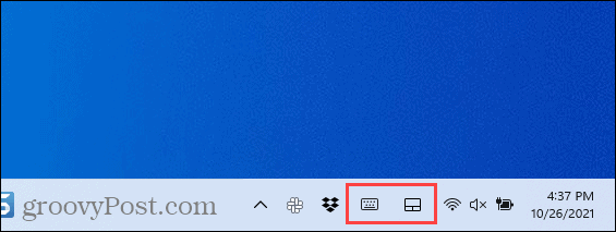 Icônes de coin de la barre des tâches dans Windows 11