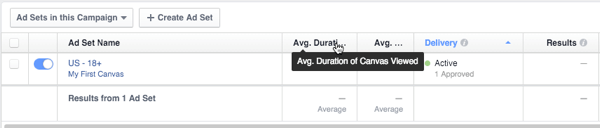 mesures de la toile Facebook dans les insights