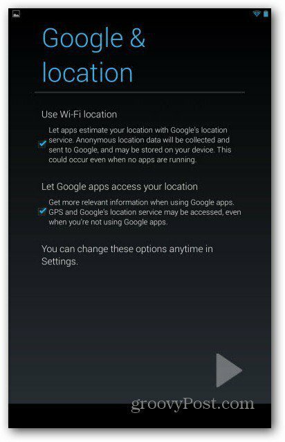 Comptes d'utilisateurs Nexus 7 - Localisation Google