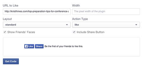 Configuration du bouton comme facebook