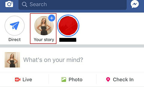 Création de votre première histoire Facebook.