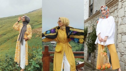Vêtements jaunes en vêtements hijab