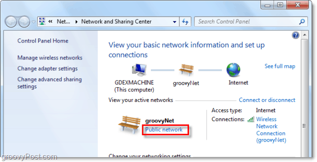 changer le type de réseau Windows 7 pense que sa connexion à