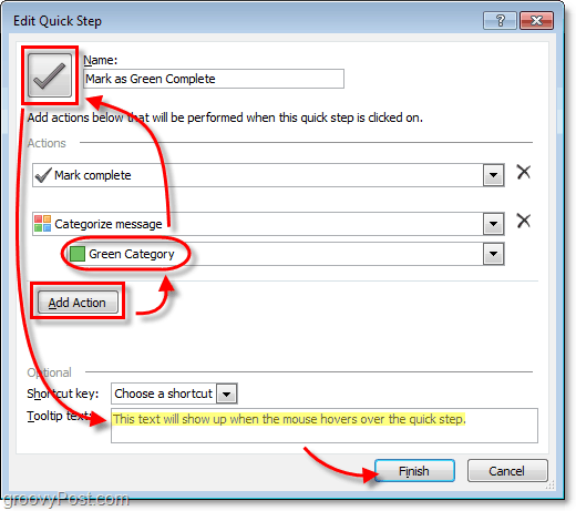 icônes Quickstep personnalisées dans Outlook 2010