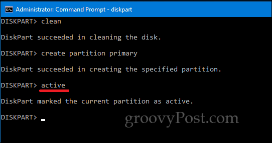 Ligne de commande DiskPart Windows 10