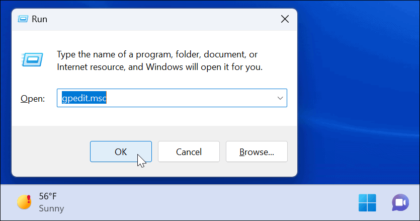 exécuter empêcher les modifications rapides des paramètres sur Windows 11