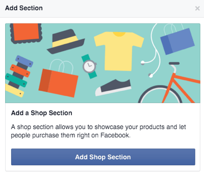 facebook ajouter un bouton de section boutique