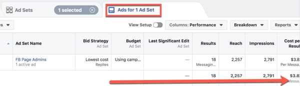 Affichez les mesures de performance des publicités Facebook dans Facebook Ads Manager.