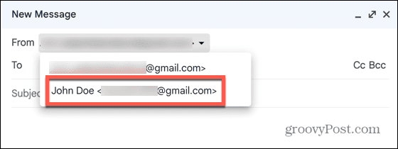 gmail sélectionnez alias