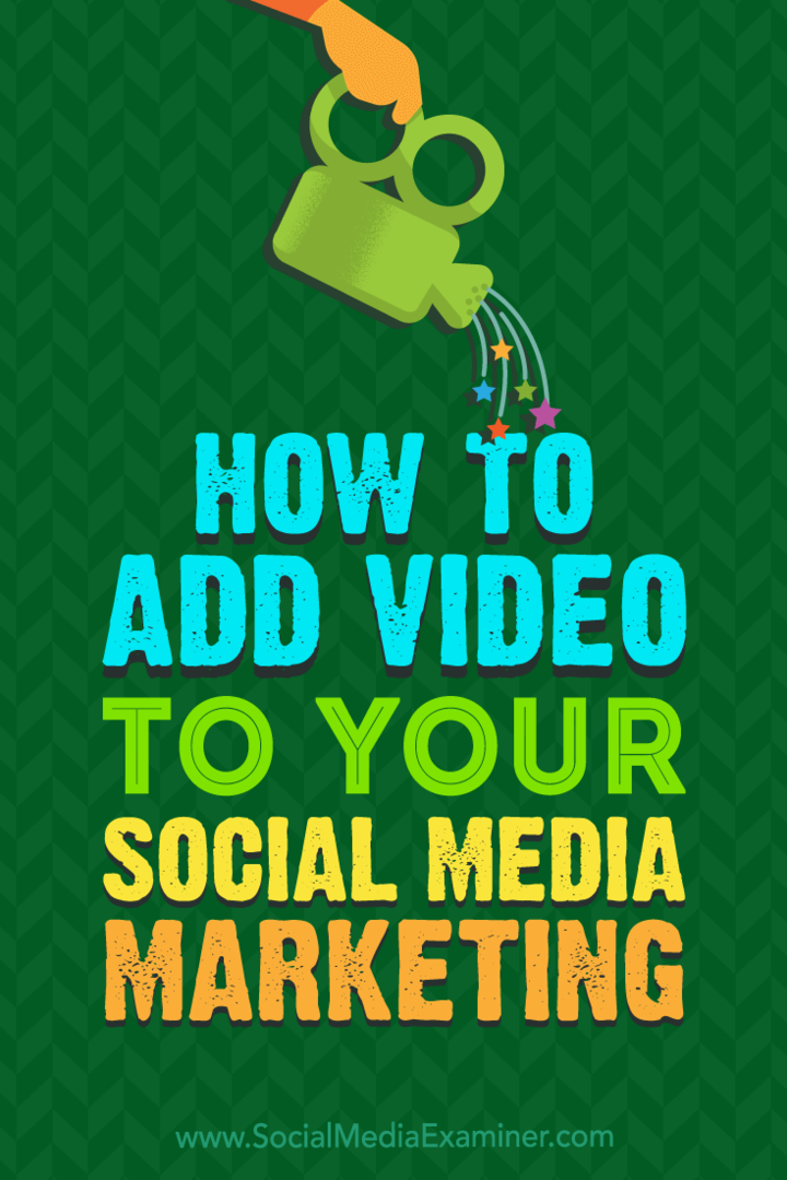 Comment ajouter une vidéo à votre marketing de médias sociaux par Alex York sur Social Media Examiner.