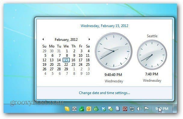 Horloge de calendrier Windows
