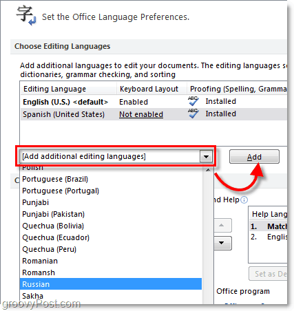 ajouter des langues Office 2010 supplémentaires