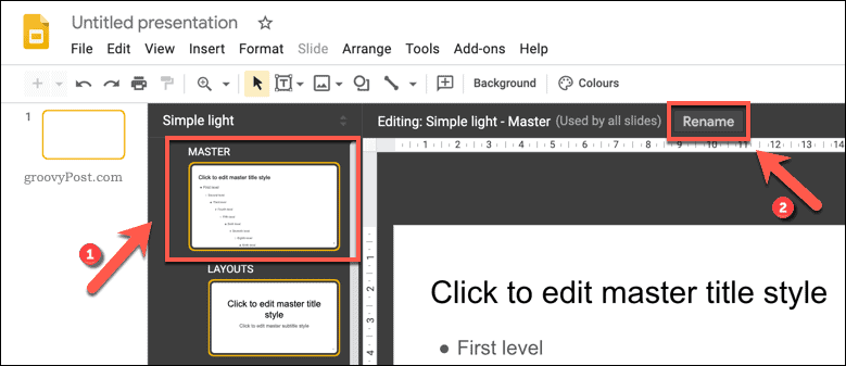 Renommer un modèle Google Slides