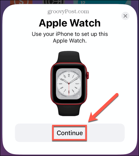 Apple Watch continuer l'appairage