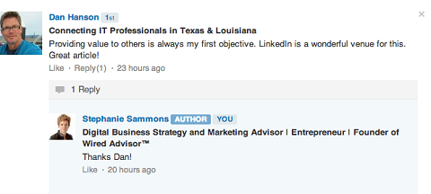 LinkedIn post commentaires
