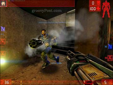 Une capture d'écran du jeu original Unreal Tournament