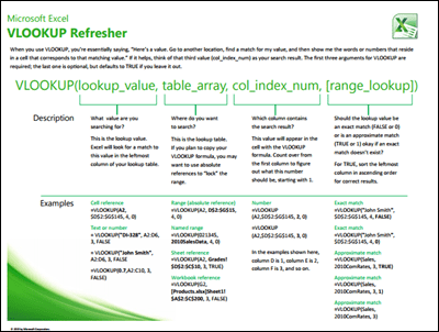 excel vlookup refresher