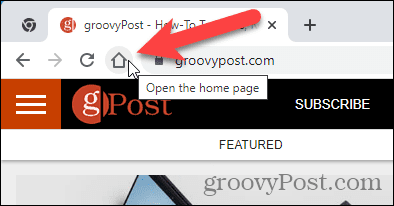 Affichage de la page d'accueil lorsque vous cliquez sur le bouton Accueil dans Chrome