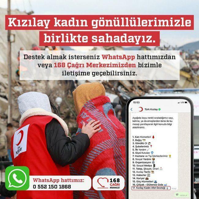 Le Croissant-Rouge turc a créé une ligne WhatsApp pour les victimes du tremblement de terre