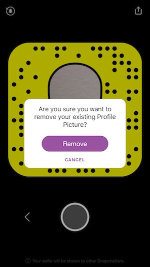 supprimer votre selfie Snapchat