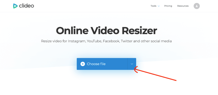 télécharger une vidéo sur Clideo Online Video Resizer