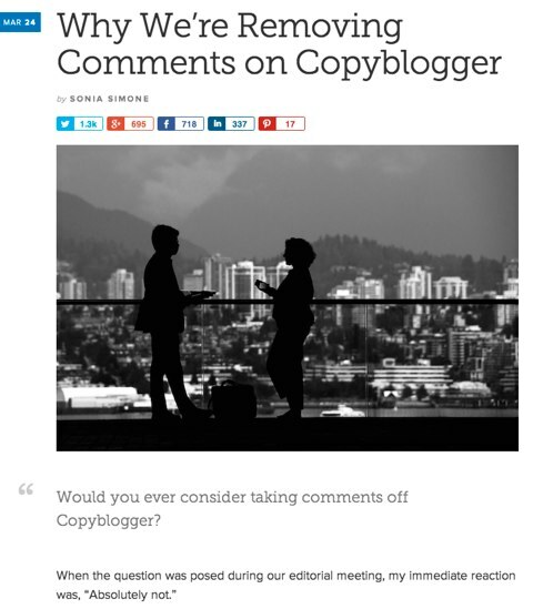 copyblogger supprimer les commentaires