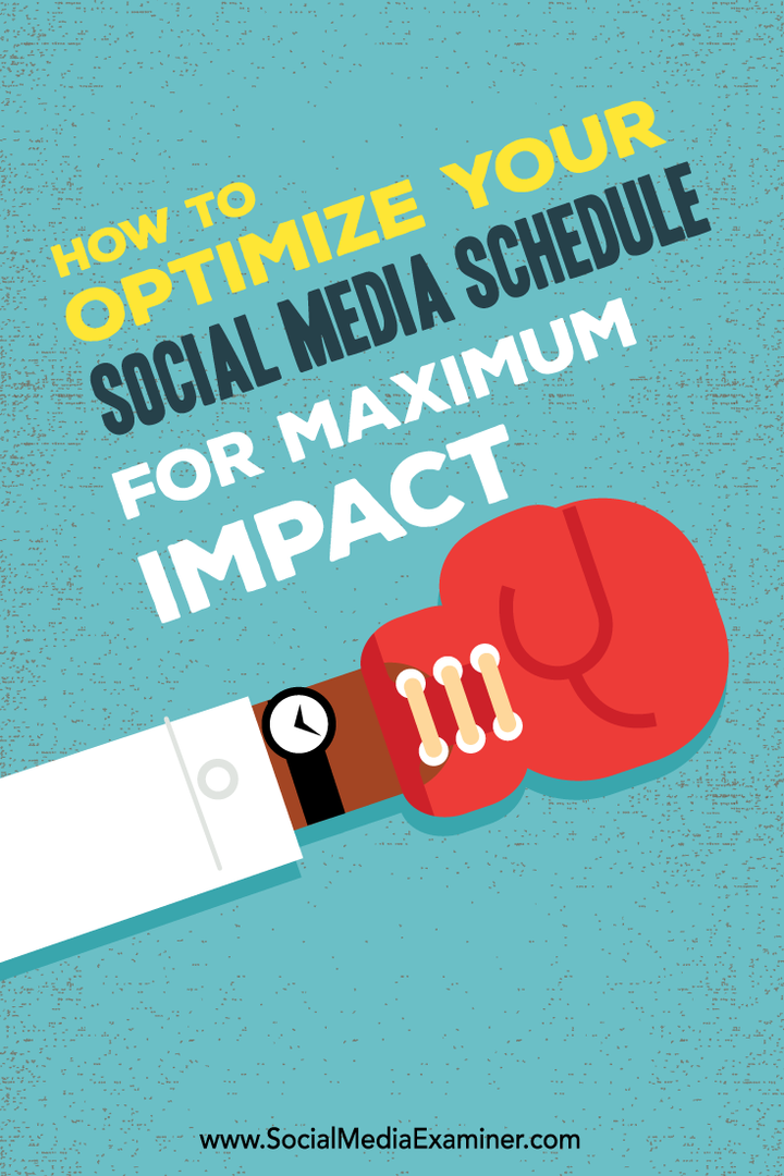 Comment optimiser votre calendrier de médias sociaux pour un impact maximal: Social Media Examiner