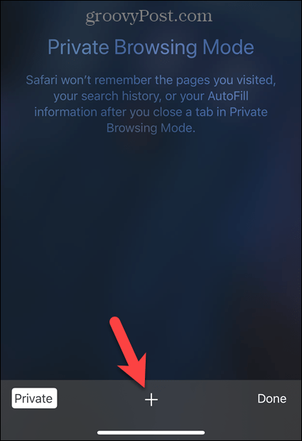 Appuyez sur l'icône plus dans Safari sur iOS