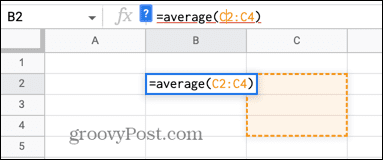 erreur moyenne de Google Sheets