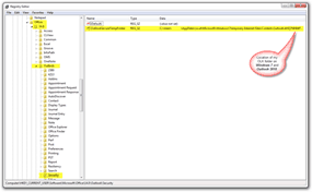 Emplacement du dossier OLK pour Windows 7 et Outlook 2010