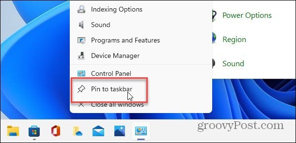 Épingler à la barre des tâches directement Windows 11