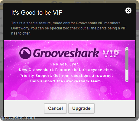 avantages du compte VIP Grooveshark