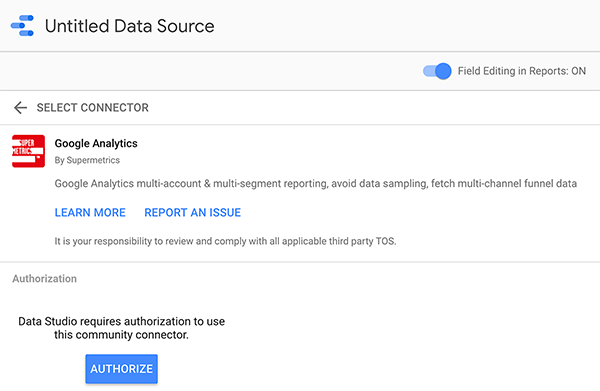 Comment connecter une source de données à Google Data Studio, astuce 2