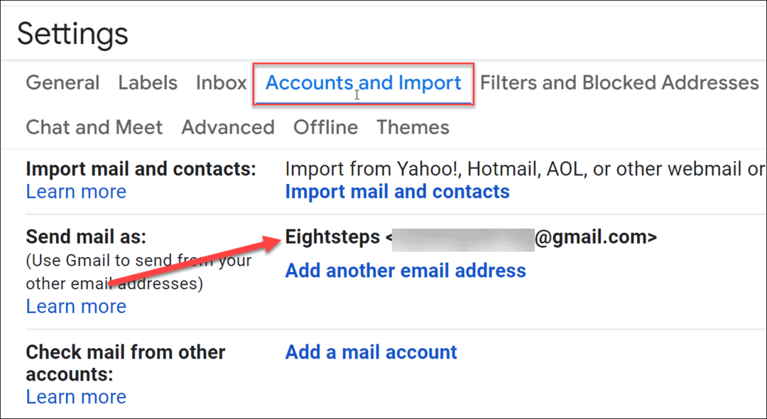 nouveau nom d'affichage gmail