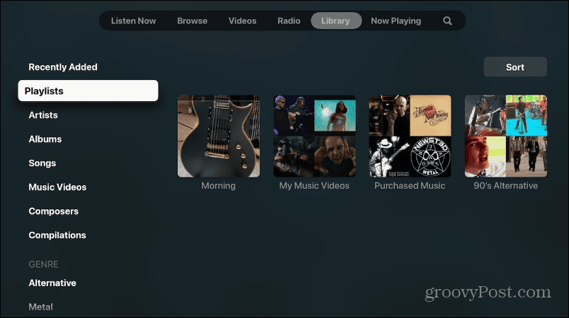 Listes de lecture vidéo sur Apple Music