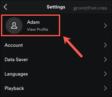 profil mobile spotify
