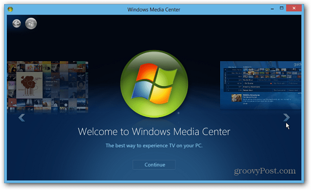 Lancez Windows Media Center