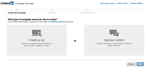 LinkedIn sponsorisé des mises à jour de l'interface des annonces