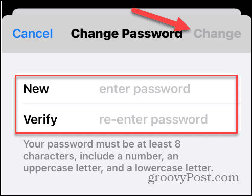 Modifier le mot de passe de votre identifiant Apple